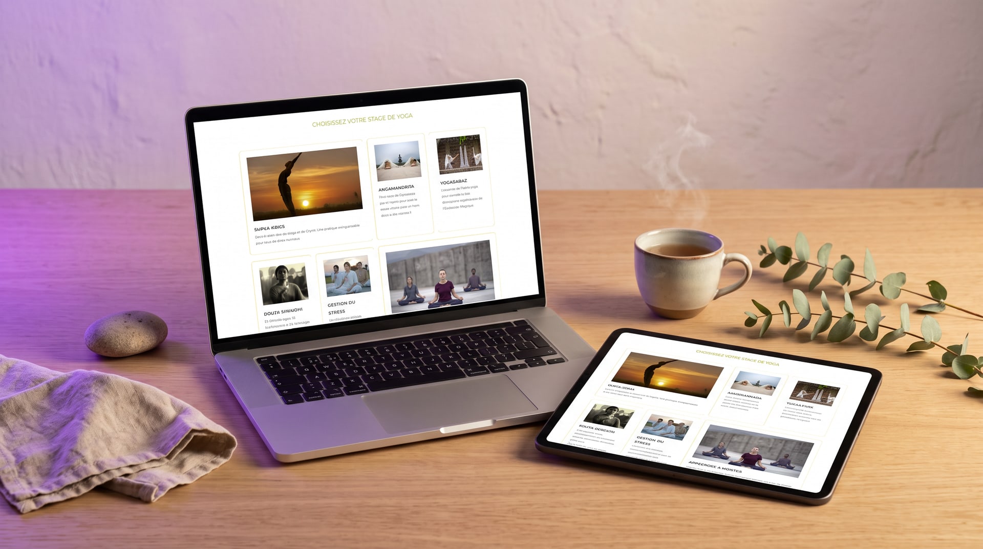 07-when-to-redesign-your-website cover Esprit Calme website on a laptop and tablet on a calm wooden desk